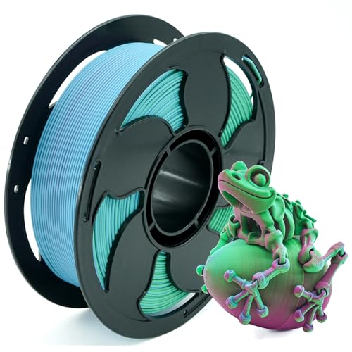 Image of Matte Tri Color Green Sky Blue Fuchsia PLA 1.75mm 1kg 600mm /s 3D Filament