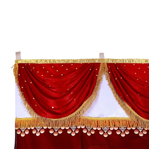 Image of Ganpati Decoration Digital Background Ideas at Home, Festival, Wedding, Diwali, Ganesh Chaturthi, Laxmi Pooja Decoration Background (Size, Width 5 Feet and Hight 7 Feet, Vakratunda)
