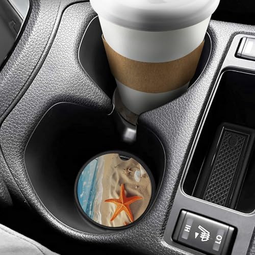 Portavasos para Auto de Madera con Diseño Estrella de Mar miniatura 6