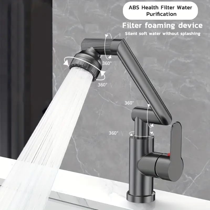 Image of VENJA Single-Lever Hot & Cold Basin Mixer - 2-Mode Easy-Use Plastic Wash Basin Tap with Cold /Hot Input Provision - Intuitive, Durable, Space-Saving Design for Homes & Bathroom
