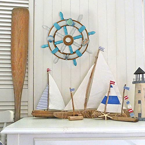 World Of Wonders Ocean Harmony Smooth Sailing Ship Wheel Wall Hanger Sculpture Beach Home Decor #TOP6