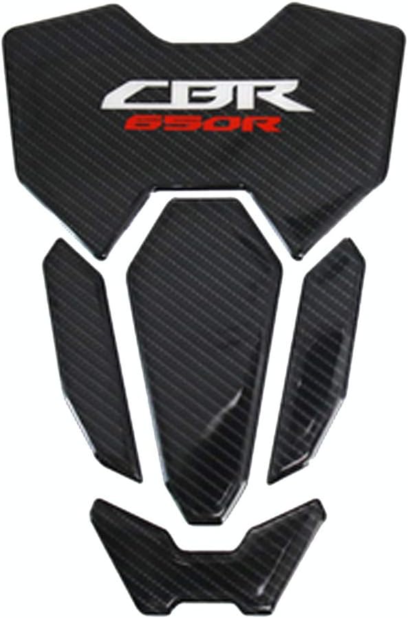 Motorcycle Carbon Fiber Tank Pad Sticker Gas Oil Fuel Tank Pad Decal Tank Protector Emblem Compatible with Honda CBR650R (One Set) Black