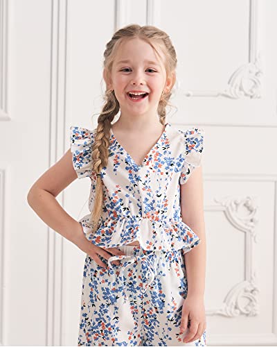 Yallet Girls Clothing Sets Little Girl Sweatsuits Outfits Solid Color Print Tops & Striped Pants Clothes For Child 4-11 Years #TOP1