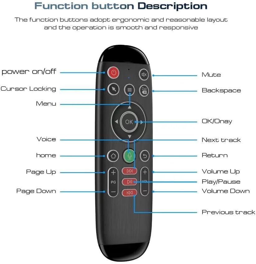 Miniatura 3 de TV TECH - M6 Control remoto de voz Air Mouse Teclado inalámbrico Mini Control 2.4G Recargable Portátil Smart Android TV Box PC Set Top Box Media