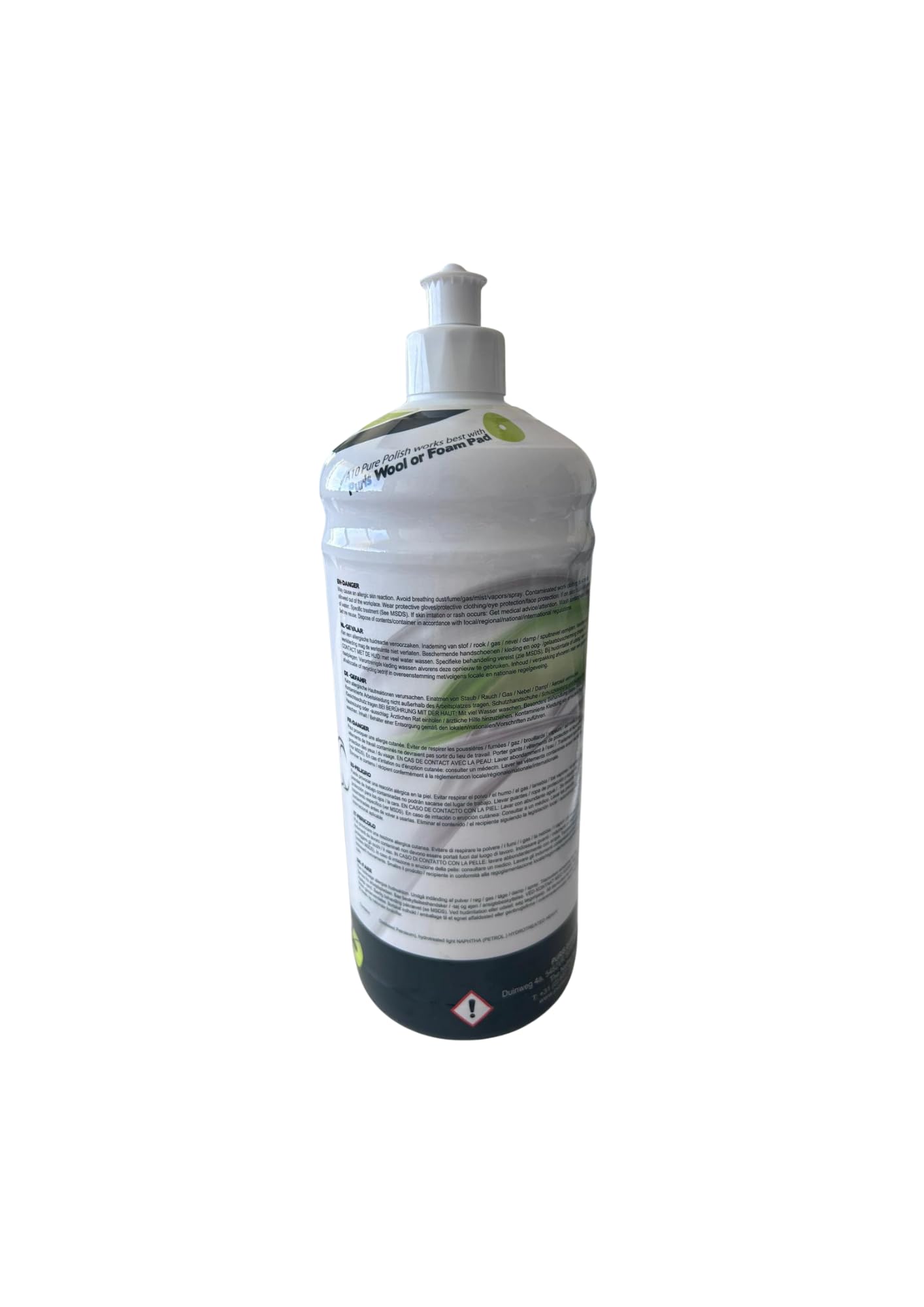 A10 Pure Polish - PULIMENTO Profesional. Ideal para Eliminar hologramas y arañazos de la carrocería de vehículos. Abrillantador de Coches Profesional. Sin siliconas. Formato 1kg