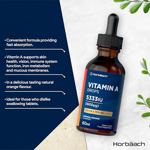 Vitamin A Supplement 5333 IU | 60ml Vegan Liquid Drops | High Strength Retinol Food Supplement | by Horbaach - Image 3