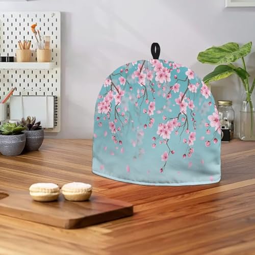 Image of Blue Tea Cozies Cherry Blossom Tea Cozy for Teapot Insulated for Women Pink Tea Cosy for Teapot Home Kitchen Accessories