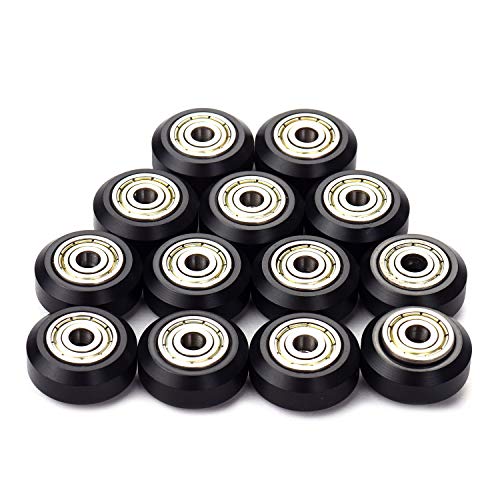 Anself V-Groove Polia Roda POM Material com rolamento Polia de engrenagem Roda Perlin Compatível com