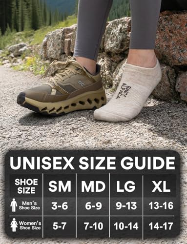 Image of Juclise Alpaca Wool Lightweight No Show Hiking Socks Breathable Moisture Wicking Cushioned Anti Blister Merino Outdoors
