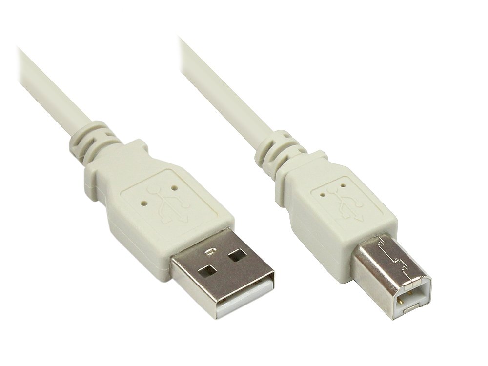 Good Connections – 2510 – 025 Porta/Cavo Per Stampante Usb 2.0 A Maschio A Maschio B, Grigio Grau 0.5 M - 4