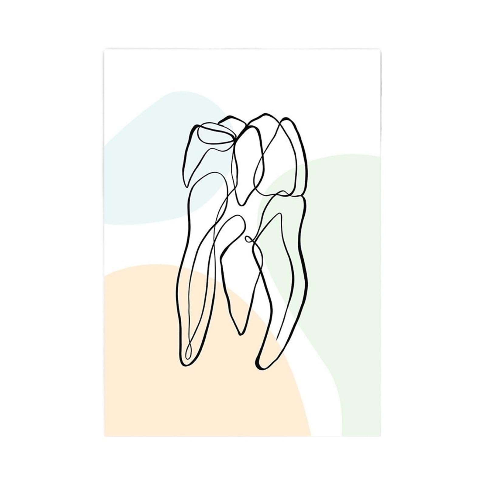 DPNENTV 1pc Teeth Abstract Line Oral Health Dentist Wall Art Canvas Painting Nordic Posters And Prints Pictures For Dental Clinic Decor(B,15X20 cm Unframed)