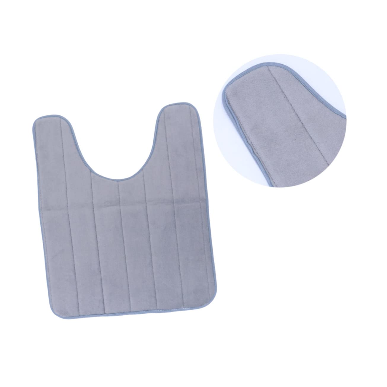 Cabilock Thicker Memory Foam Floor Mat u Shape Washable Universal Toilet Seat Cover Grey 50x60 Inches Random