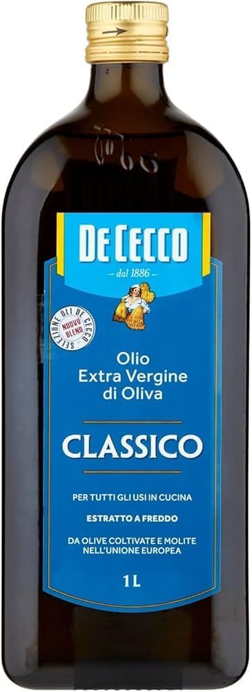 Italian Gourmet Bundle 2x De Cecco Olio Extra Vergine di Oliva Classico 1L + Italian Gourmet Polpa, 2L natives Olivenöl extra, kalt extrahiert, Olivenöl für Küche, Salat, Pasta, Antipasti, Marinaden