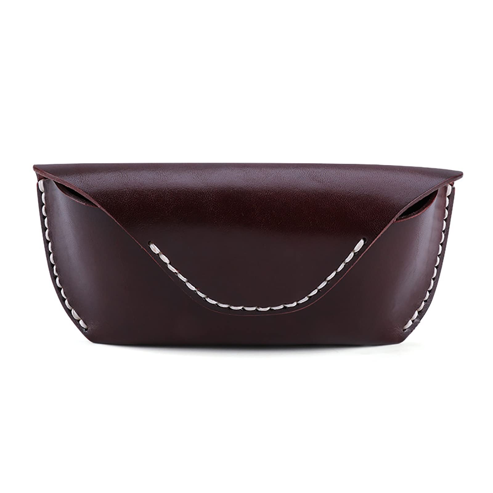 Estuche para Gafas Estuche Vintage for Gafas en Piel de Curtido Vegetal para Mujeres y Hombres(Coffee)