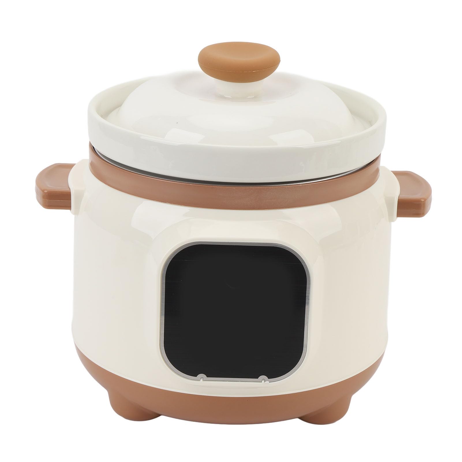 Olla de Cerámica Eléctrica de Cocción Lenta, Olla Arrocera Multifunción Automática, Reserva de 24 Horas, Olla de Guisado Multiusos de 235 W para Cocina (Enchufe de la UE)