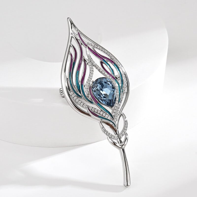 Image of Rhinestone Brooch for Women Rhinestone Brooches Pins Crystal Lapel Pin Jewelry Christmas Valentine's Day Gift for Wife Girlfriend