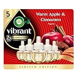 Air Wick Plug In Advanced Scented Oils Refills, Apple + Cinnamon, Fall Decorations for Home,Plug In Air Fresheners for Home,Pumpkin Spice,Fall Essential Oils, Pumpkin Decor,Room Freshener, 5 ct