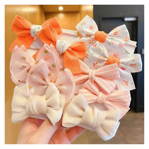 Hohota 10Pcs/Set Big Bow Flower Elastic Hairbands Girls Sweet Hair Ties Fashion Hair Accessories Rubber Band(A5)
