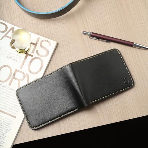 Image of Men Pu Leather Wallet | Premium Slim Bi-Fold Card Wallet for Man | Stylish Pocket Wallet with Multiple Card Slots | Pu-Leather Gents Pocket Purse | Best Gift for Men & Boys (Black)