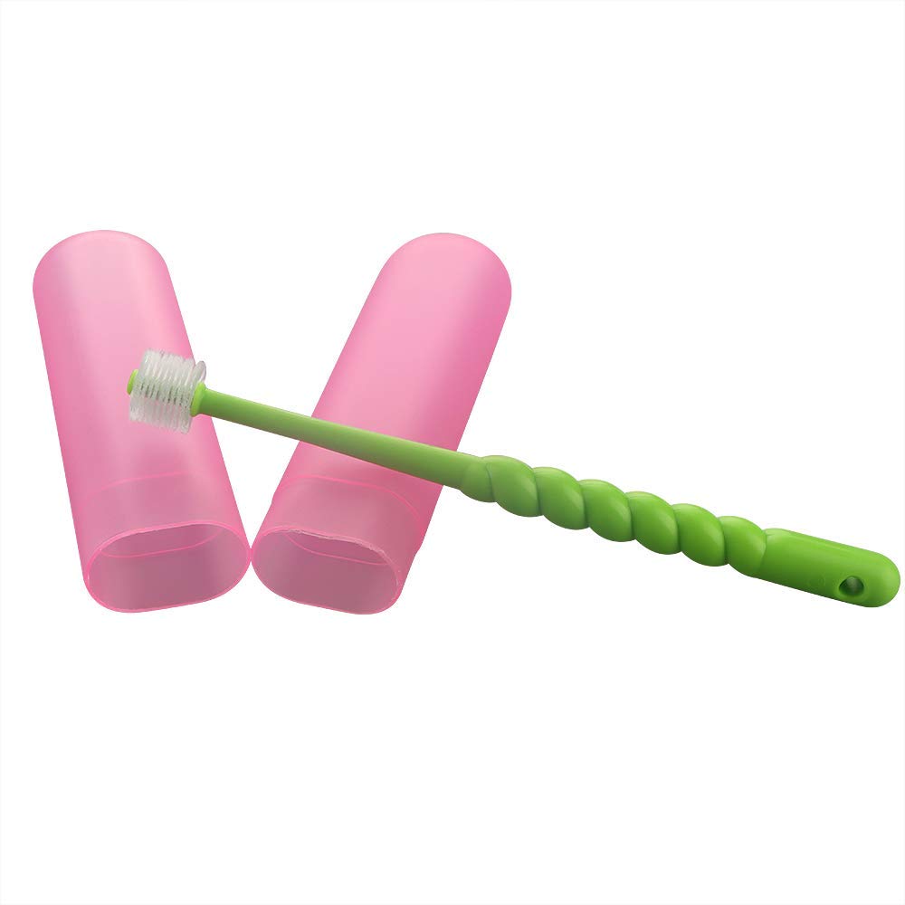 Paquete de 2 cepillos de dientes para mascotas de 360 grados para cachorro, perro pequeño y gato, los colores pueden variar