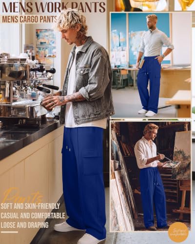 Image of Neer Men's Big and Tall Cargo Sweatpants Baggy Pants