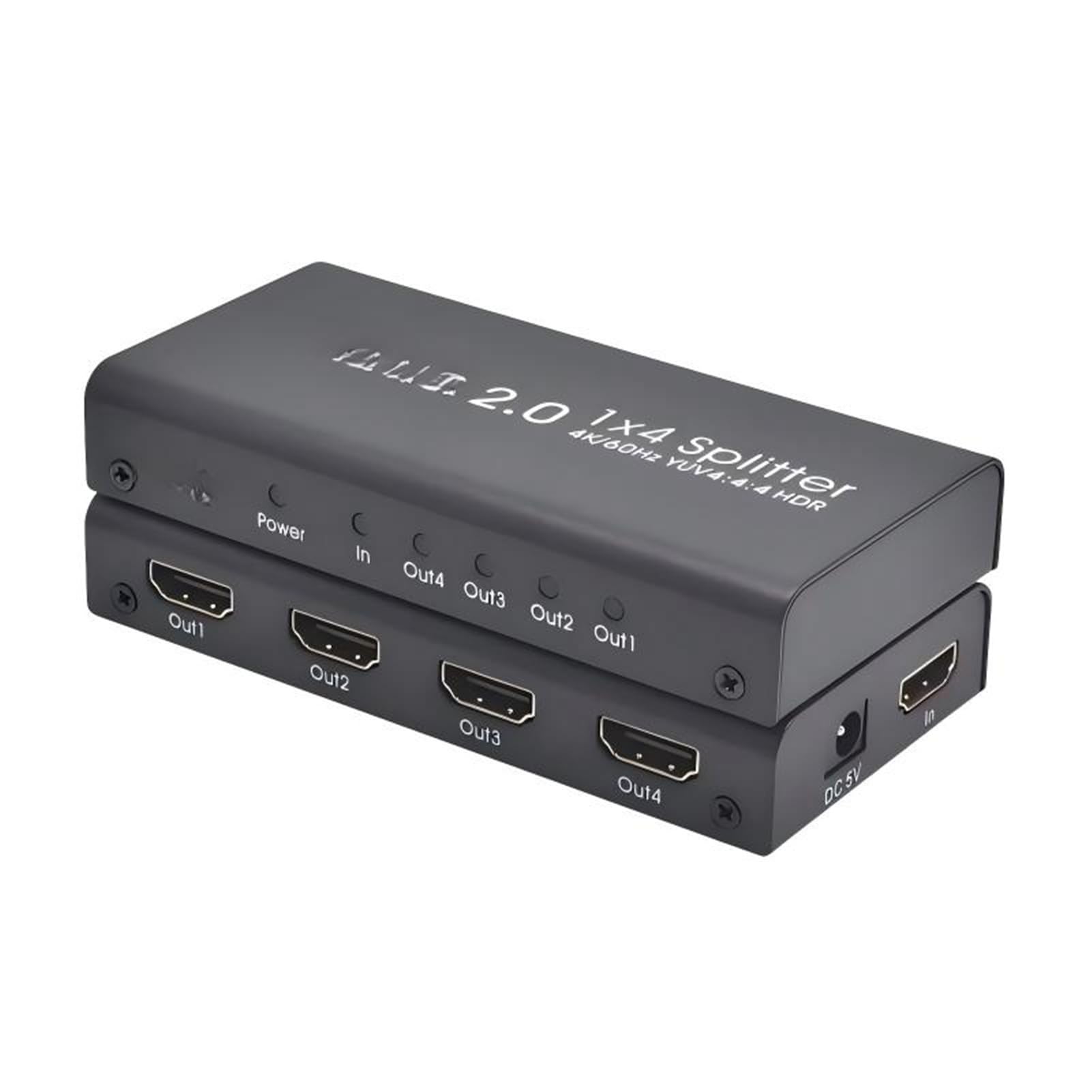 Splitter HDMI 2.0 ad Alta Definizione 4K 60Hz 1x4 Schermo con Un Ingresso e Quattro uscite con Ampia compatibilità, Facile da configurare