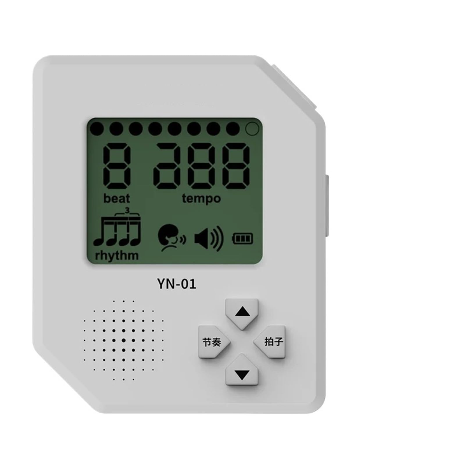 Cyfrowy metronom Clip-on LCD głos liczenie głośności regulowany akumulator przenośny metronom do gitary fortepian flet skrzypce (czarny)