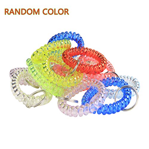 Bihrtc Pack Of 5 Colorful Spring Spiral Coil Keychain Coil Bracelets Stretchy Keychain Key Chain Bracelet Wrist Coil Key Chain Wrist Band Key Ring Wrist Key Holder Keychain Wrist Random Color #TOP6