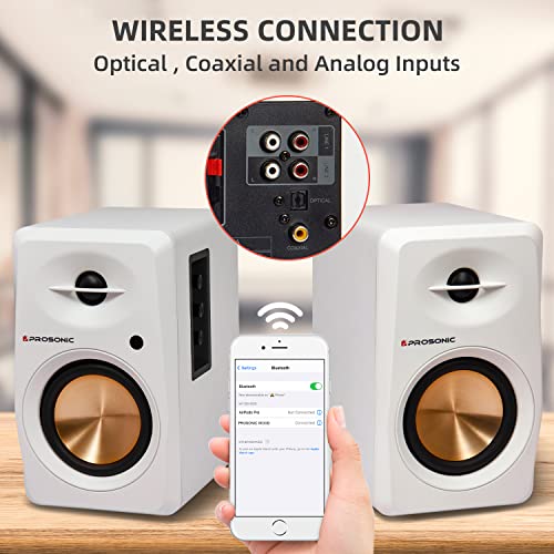 Aure P Prosonic BT30 Enceintes d’étagère Bluetooth Actives, Moniteur de Studio, Platine avec entrée Optique, entrée… - Les Beatles, Paul McCartney, John Lennon, RIngo Starr, George Harrison Aure P Prosonic BT30 Enceintes d'étagère Bluetooth Actives, Moniteur de Studio, Platine avec entrée Optique, entrée… – Image 5