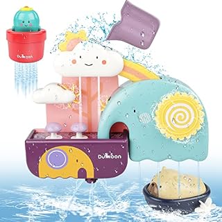 GILOBABY Baby Bath Toys Game, Shower Bath Baby Toy for 1,2,3+ Year Old Boy Girl Toddler Gift Toys Set, Kid Baby Bathtub Toy 16 Months Plus, Waterfall Water Station Toy with Cup