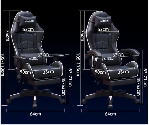 ハイバックエルゴノミックオフィスチェア 取り外し式ヘッドレスト&ランバーピロー 350kg耐荷重 リクライニングゲーミングチェア 回転&アームレスト調整 フットレスト付 長時間座りやすい (黒と赤, 一体型手すり) [2]