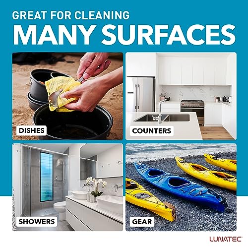 Lunatec Odor-Free Dishcloths. The Perfect Scrubber, Dish Cloth, Sponge and Scouring Pad to Clean Your Dishes, Pots & Pans, and Kitchen Gear. Ideal for Home, RV, Boat Galley and Camp Site. (6-Pack)
