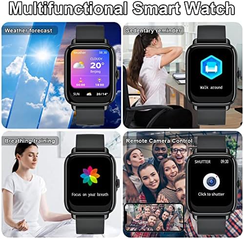 Allaugh Smart Watch with Calling and Messaging, 1.7'' Touch Screen 28 Modes Sport Fitness Tracker Digital Step Counter Watches for Men Women IP67 Waterproof Heart Rate Sleep Monitor watch iOS Android