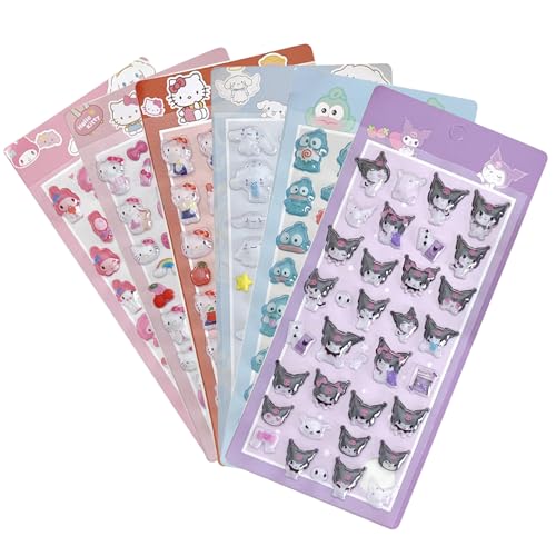 【6枚セット】Mosasa 3dシール 立体シール ぷくぷく ごほうび キラキラ 3D 可愛い 女の子 手芸用品 携帯電話飾り用手帳用 日記帳用 DIY用 貼り付け可能のサムネイル