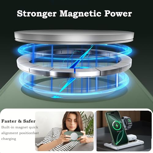 Coque magnétique pour iPhone 17 ROUMAYMAY avec support béquille vert