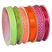 Morex Ribbon 6-Pack Polyester/Nylon Sweet Petite Ribbon, Neon Dots, 39-Yd