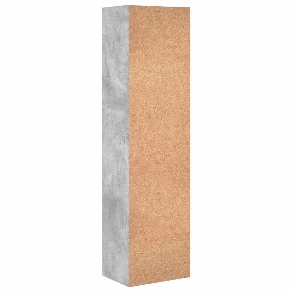 Bücherregal Betongrau Holzwerkstoff 40x30x152 cm Standregal mit viel Stauraum, vielseitiges Regalsystem, Ablage für Bücher, Akten, Deko, Wohnzimmer, Büro, Schlafzimmer