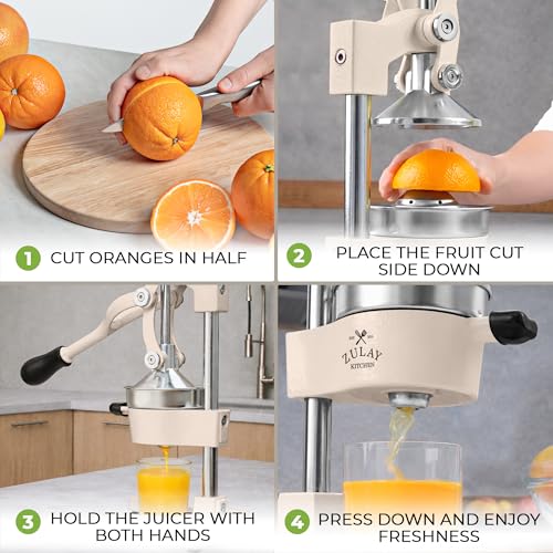 Image of Zulay Kitchen Cast Iron Juicer - Heavy Duty Manual Juicer with Detachable Strainers for Easy Cleaning, Orange Juice Press for Citrus Fruits, Perfect for Bartenders, Juice Lovers & Health Enthusiasts
