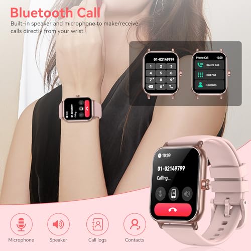 Image of Smart Watch for Women Men, 1.85 inchHD Touchscreen Fitness Tracker with Bluetooth Calling, 130+ Sport Modes, 5 ATM Waterproof Heart Rate Sleep Monitor, 7 Day Battery DIY Dial, Smartwatch for Android & iOS