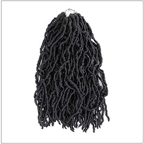 Hahoness Soft Faux Locs Crochet Hair(18 inch,6 packs)-Pre Looped Crochet Hair Extensions For Black Women(18 Inch (Pack of 6),1B)