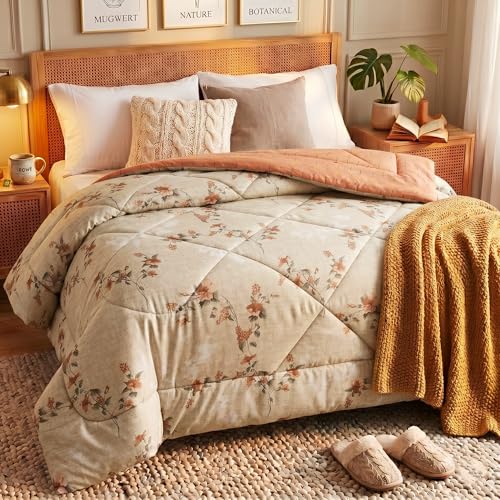 Image of VAS COLLECTIONS Feather Cotton Reversible AC Comforter for Double Bed | Super Soft 220 GSM Quilt /Duvet /Dohar | Lightweight All-Season Comforter | 90 x 100 Inches (1 Piece), Sage