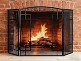 Gtongoko Fireplace Screen 3 Panel 48' W x 29' H Wrought Iron...