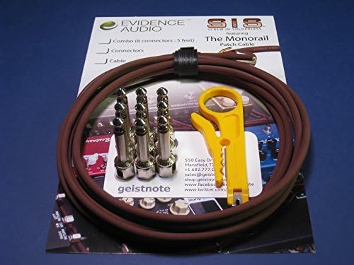 Evidence Audio The Monorail, Burgundy Cable, SIS (Solderless) Pedalboard Kit - 20 SIS plugs/20 feet of Burgundy Monorail