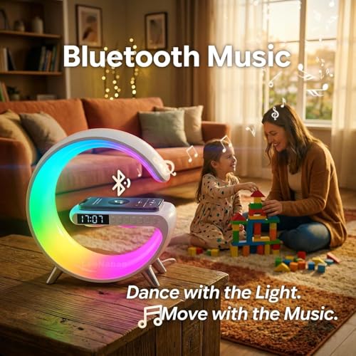 5 in 1 LED Table Lamp with Wireless Charging Bluetooth Speaker - Image 4