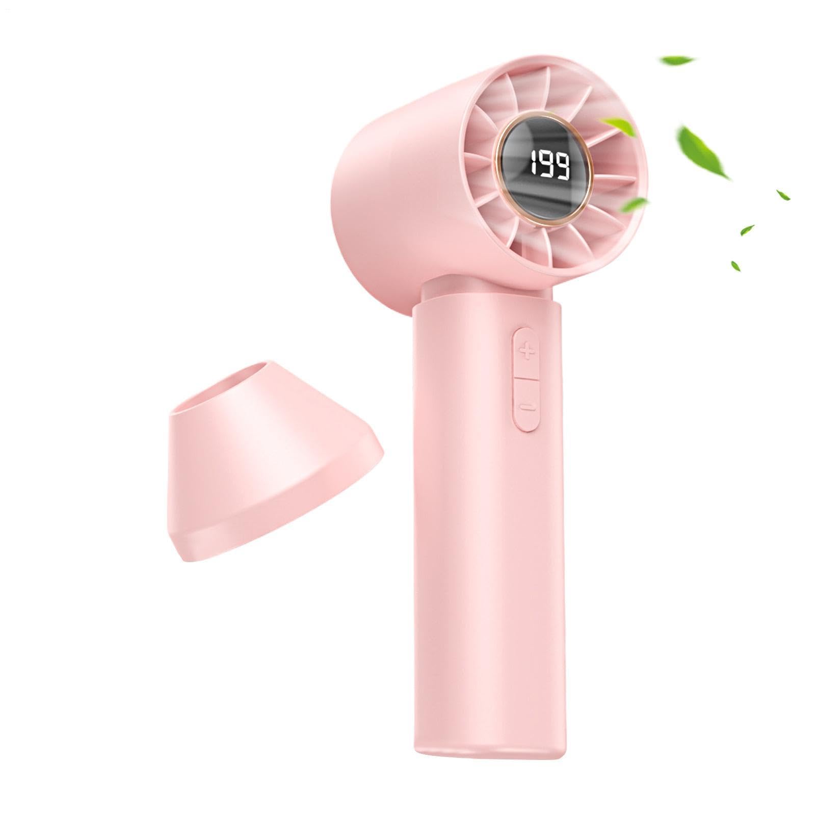 Hand Fan 5 Speeds Blower with Digital Display