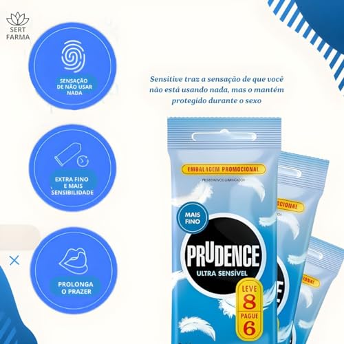 Preservativo Camisinha Prudence Sensivel Pele Com Pele 64und