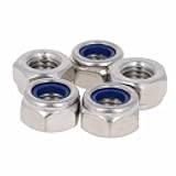 Juvielich M10x1.5mm Nylon Insert Hex Lock Nuts 50Pcs 304 Stainless Steel No Surface Treatment Hex Self Clinching Nuts