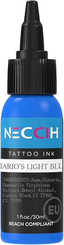 Tinta para tatuagem FAMISOO Marios Light Blue, frasco de 30 mL
