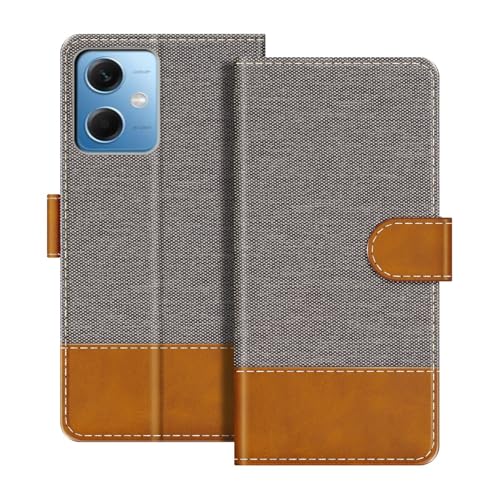 UOGNADGD ���U�[�t���b�v�E�H���b�g�P�[�X Xiaomi Redmi Note 12R Pro 5G �Ƃ̌݊������� �J�[�h�z���_�[�t�� �d�b�J�o�[ RFID�u���b�N �}�O�l�b�g�N���[�W���[���L�b�N�X�^���h (�O���[)