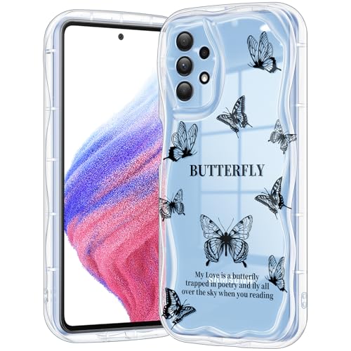 Coque transparente pour filles et femmes Galaxy A53 5G design papillon